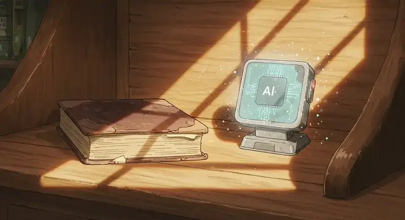 法律書とAI機器が並ぶ机k