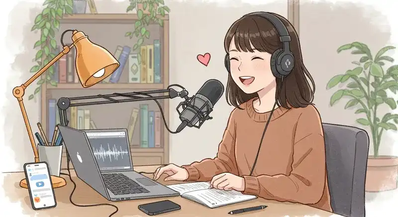 配信する女性