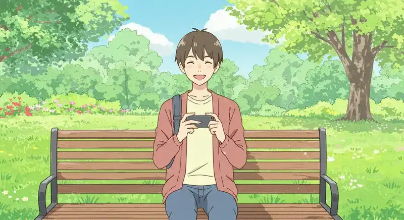 スマホで動画を楽しむ若者